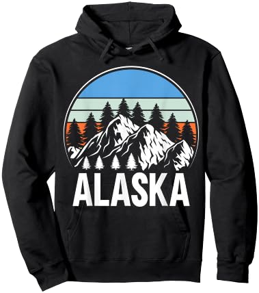 Alaskan Wilderness Mountain Glacier, Alaska Souvenir Hoodie - Hoodie | Black