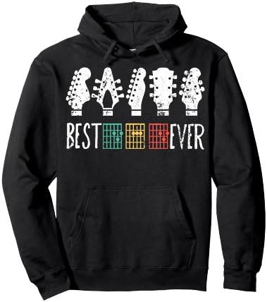 Vintage Best Guitar DAD Ever Music Chords Father Musician Hoodie - Hoodie | Black