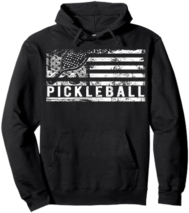 US Flag Pickleball American Pickleball Player Hoodie - Hoodie | Black