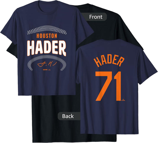 Josh Hader Houston Name & Number (Front & Back) MLBPA T-Shirt - T-Shirt | Black