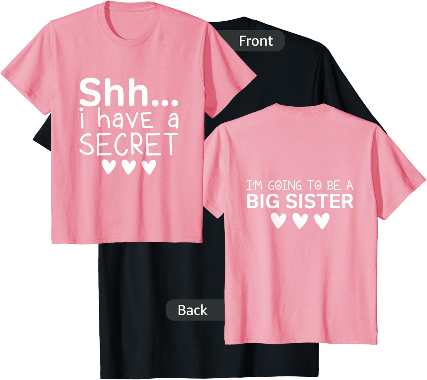 Kids I Have A Secret Big Sister Future Big Sister for Toddler T-Shirt - T-Shirt | Black
