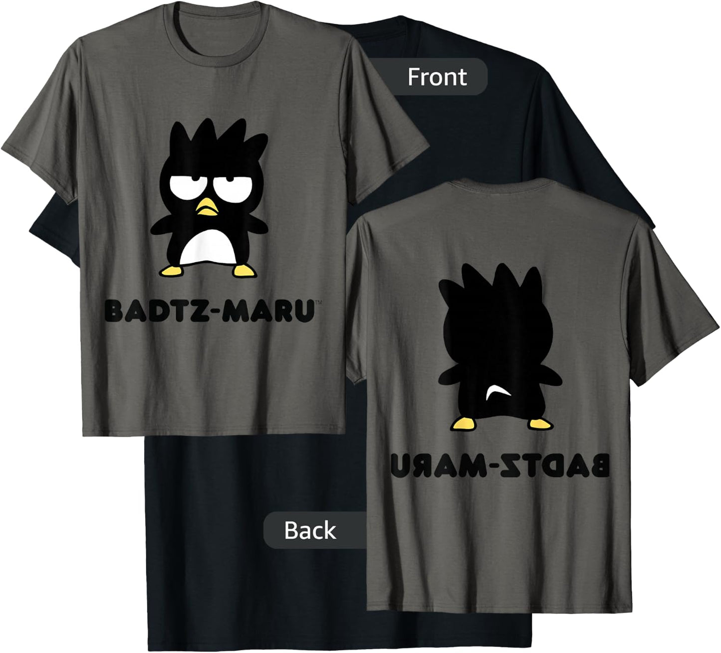Badtz-Maru Character Front and Back T-Shirt - T-Shirt | Black