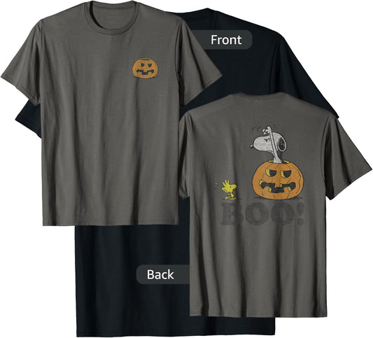 Peanuts Halloween Snoopy Woodstock T-Shirt - T-Shirt | Black