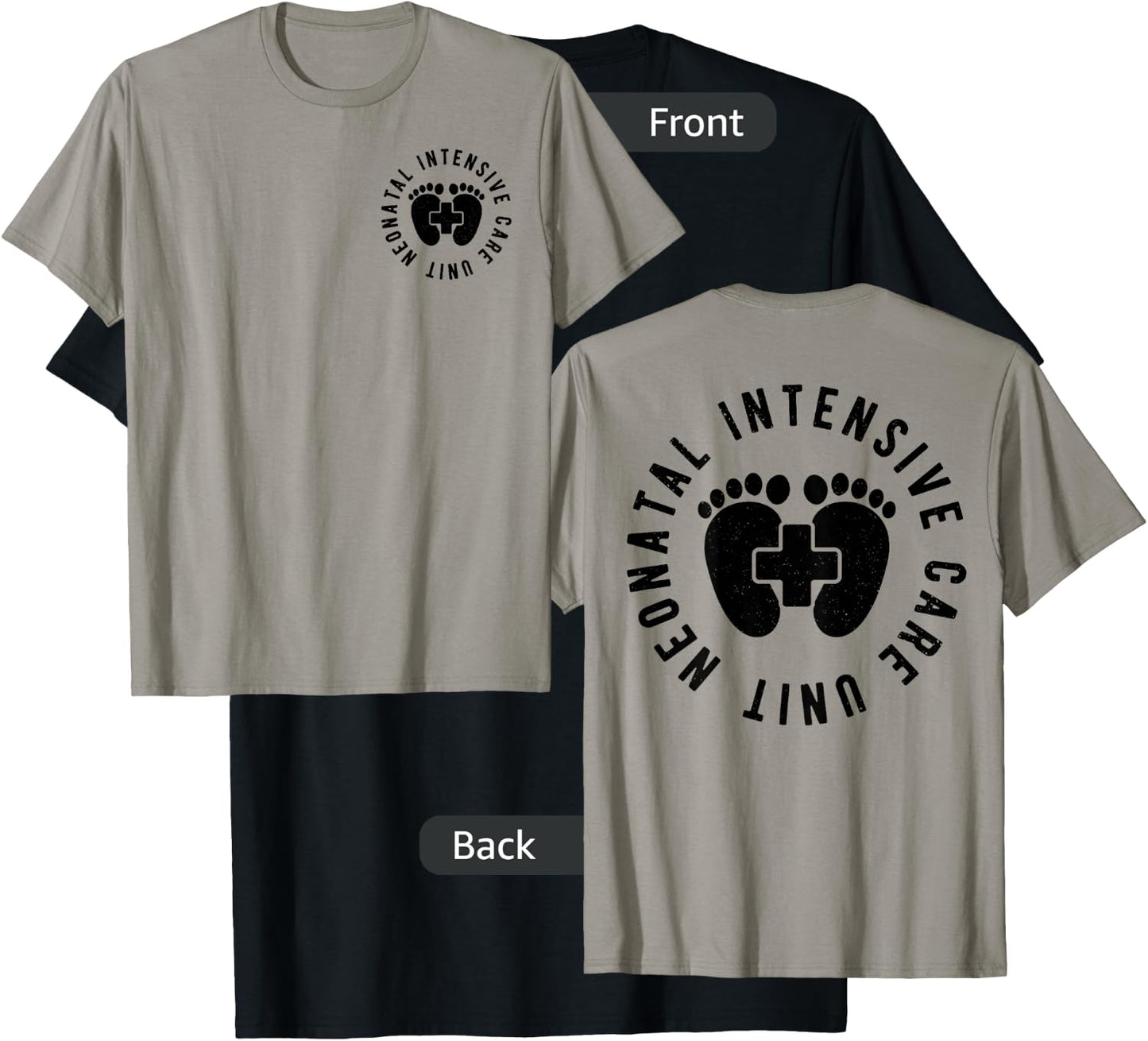 Neonatal Intensive Care Unit NICU Nurse Appreciation 2 Sided T-Shirt - T-Shirt | Black