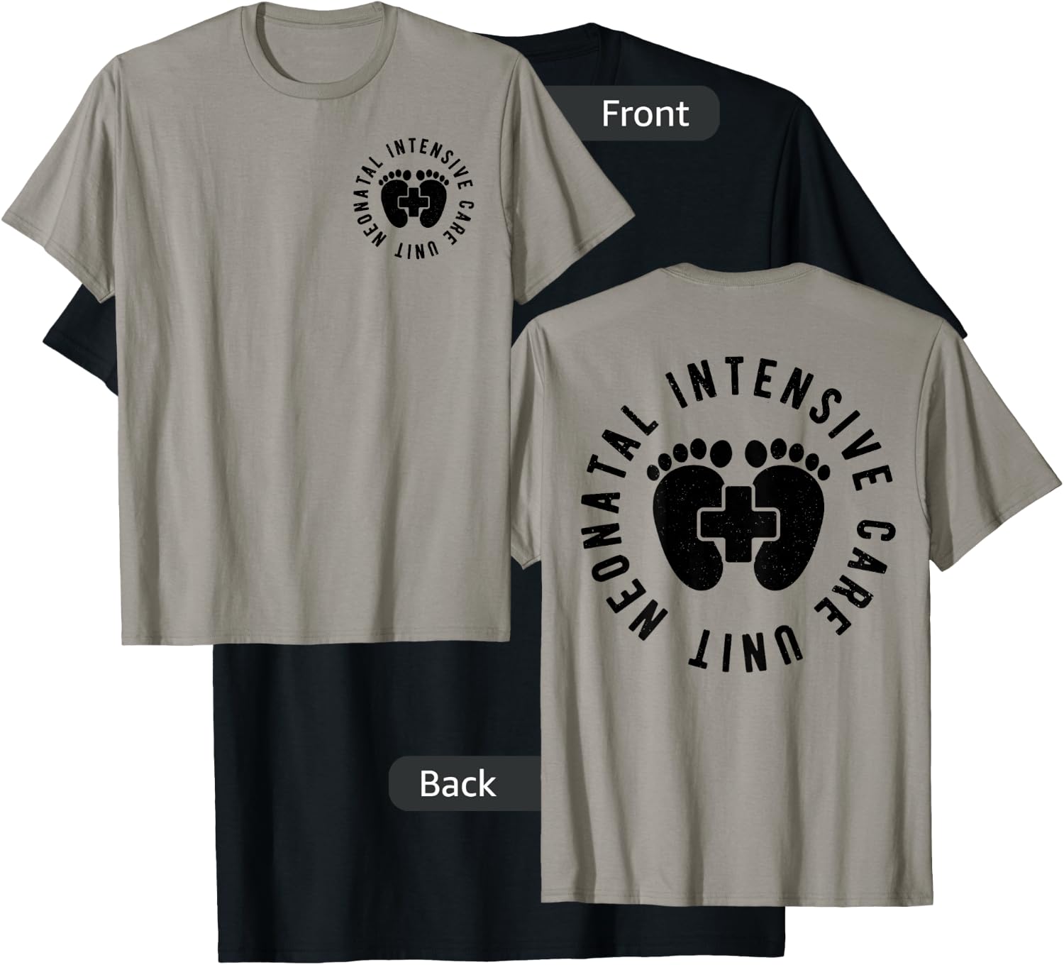 Neonatal Intensive Care Unit NICU Nurse Appreciation 2 Sided T-Shirt - T-Shirt | Black