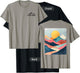 Explore - Mountain Design on Back - Abstract Pastel Colors T-Shirt - T-Shirt | Black