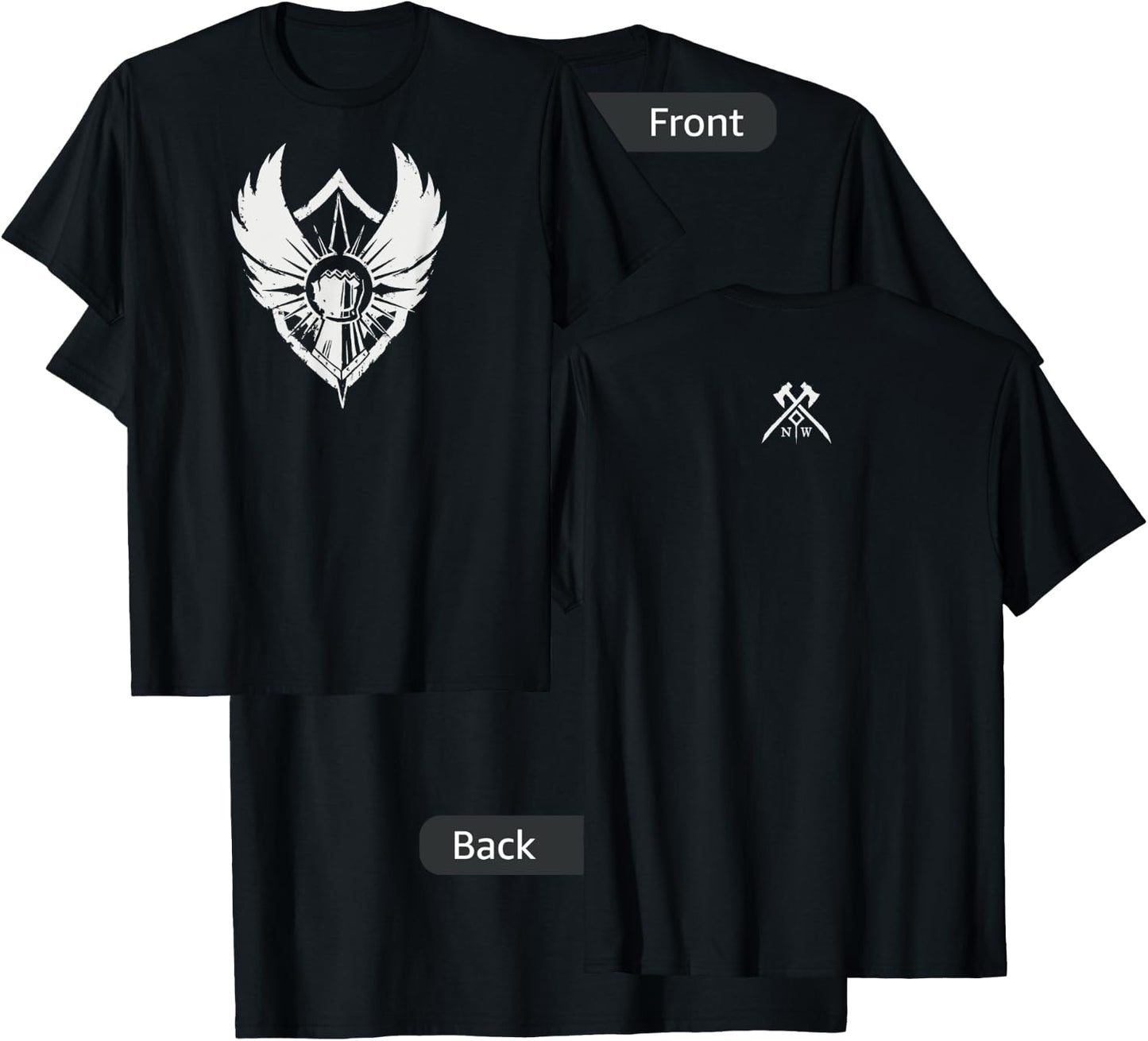 Amazon Games - New World Covenant Logo , Men's Black Small Classic Fit Short Sleeve Cotton T-Shirt - T-Shirt | Black