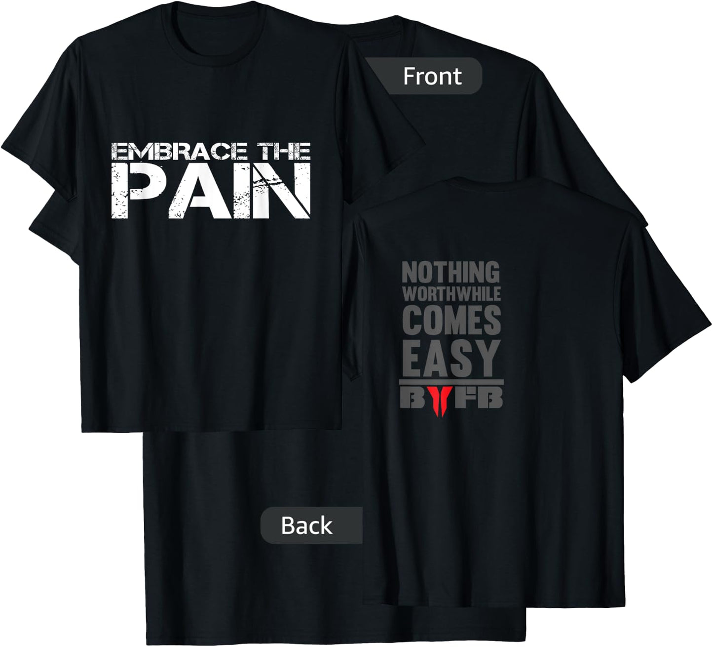 Embrace The Pain Nothing Worthwhile Comes Easy T-Shirt - T-Shirt | Black