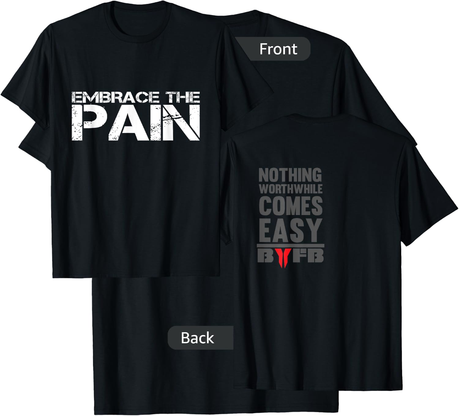 Embrace The Pain Nothing Worthwhile Comes Easy T-Shirt - T-Shirt | Black