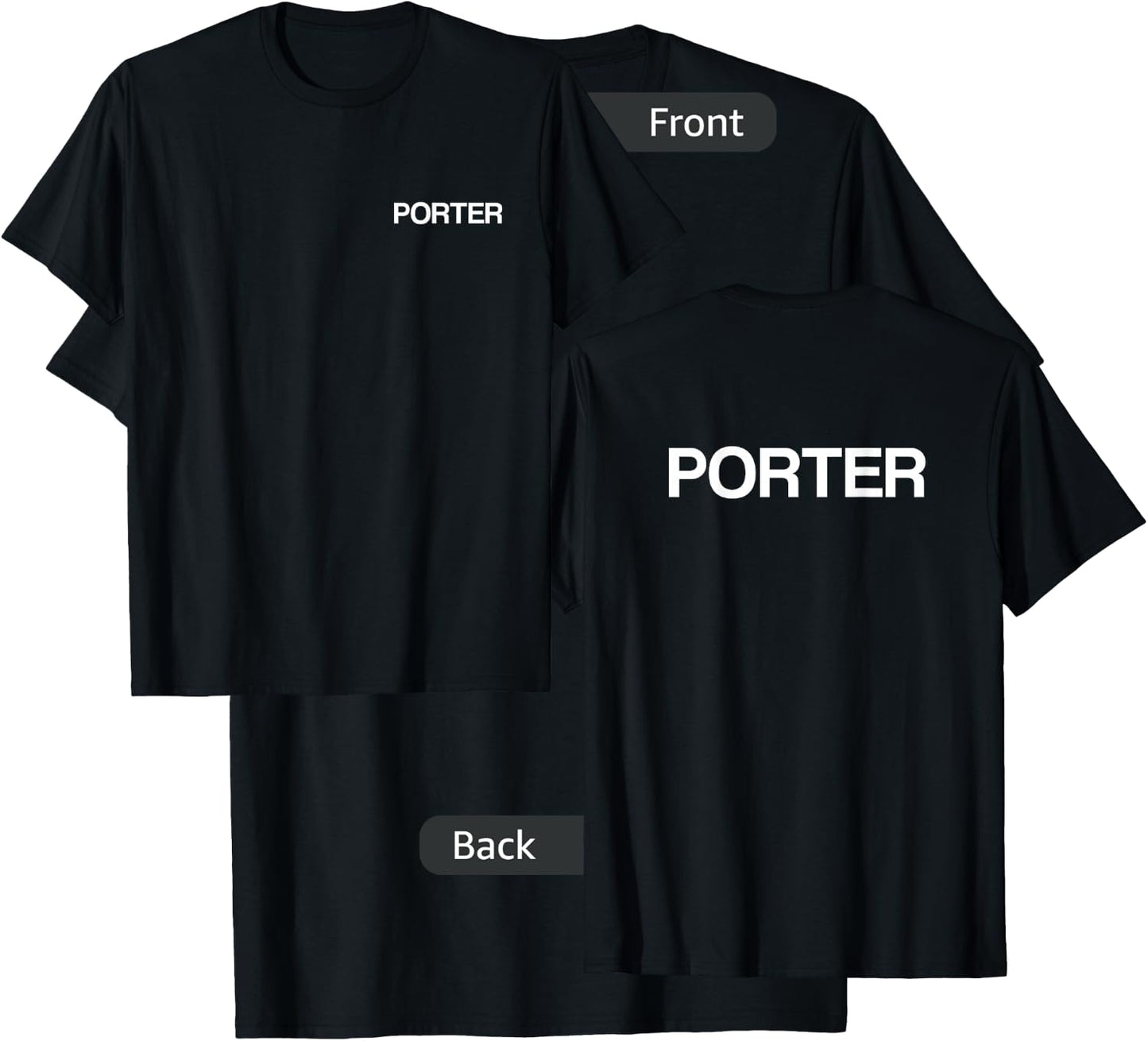 Pannier Rack Chest / Back Print Porter T-Shirt - T-Shirt | Black