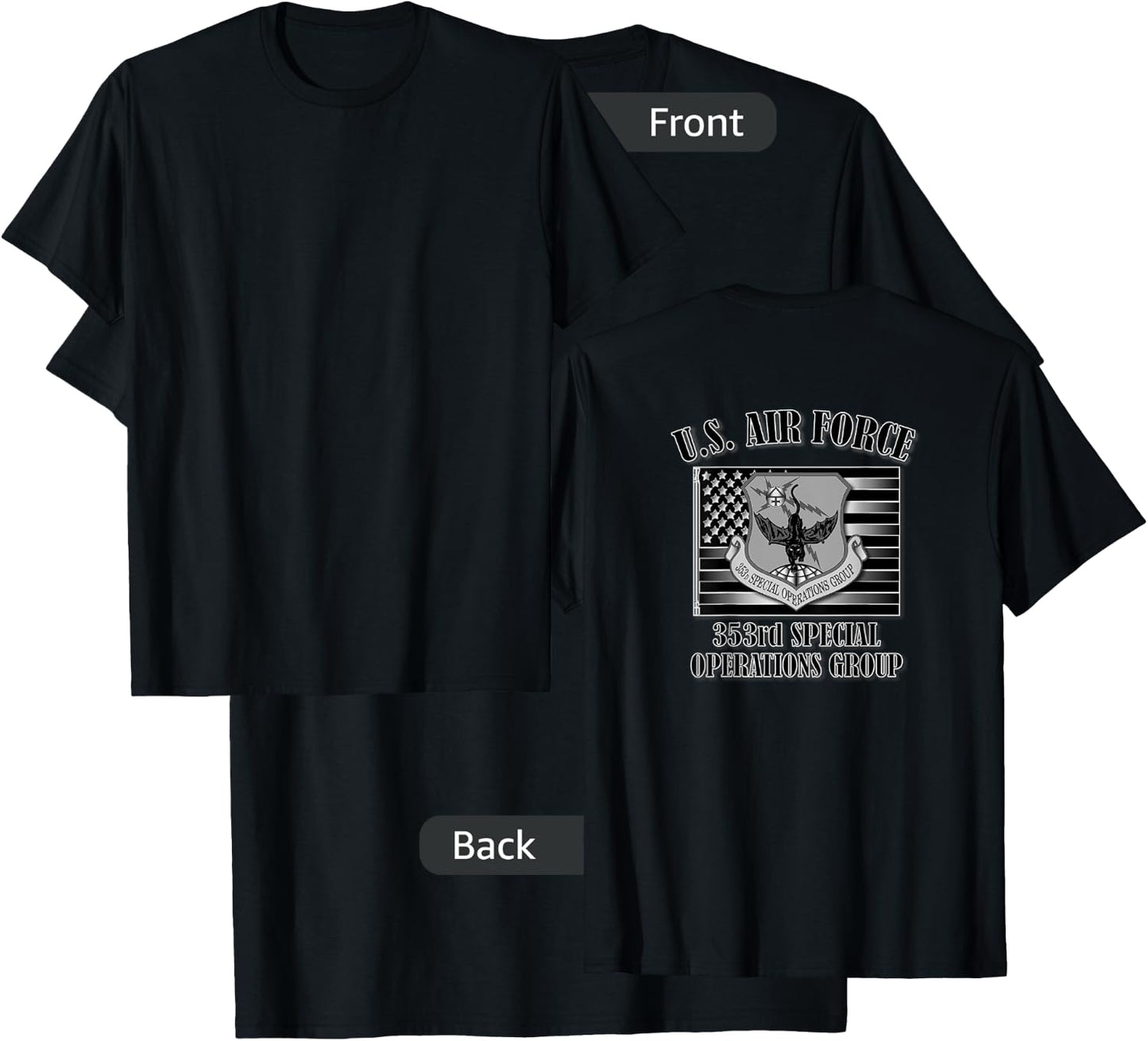 U.S. Air Force 353rd Special Operations Group (Back Design) T-Shirt - T-Shirt | Black