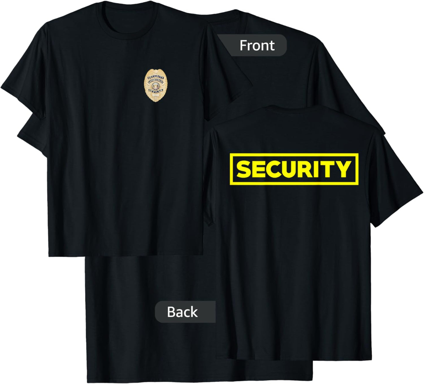 Security Officer Enforcement Badge Police Guards Duty T-Shirt - T-Shirt | Black