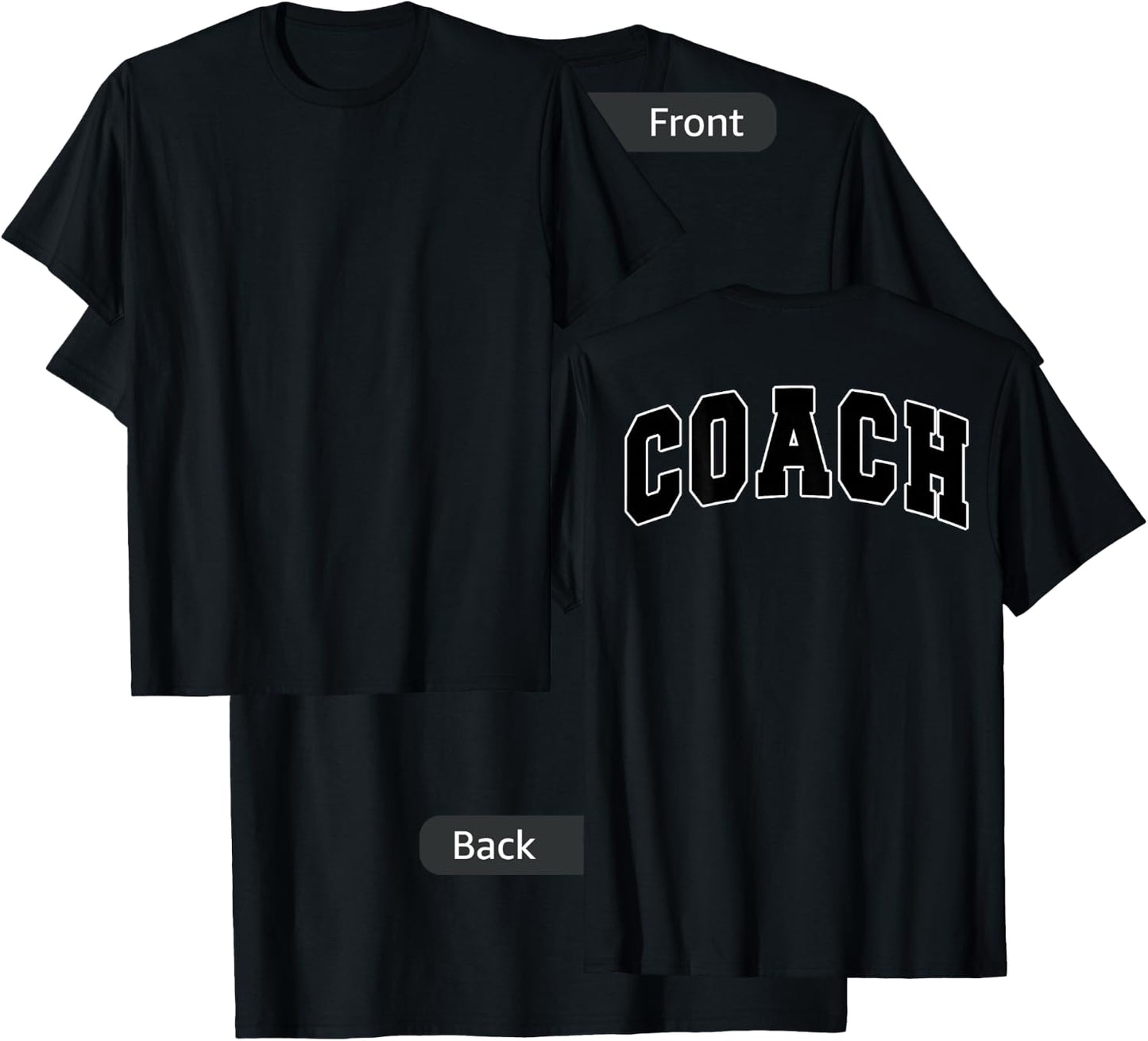 Coach Sports Trainer Vintage Varsity Team Black on The Back T-Shirt - T-Shirt | Black
