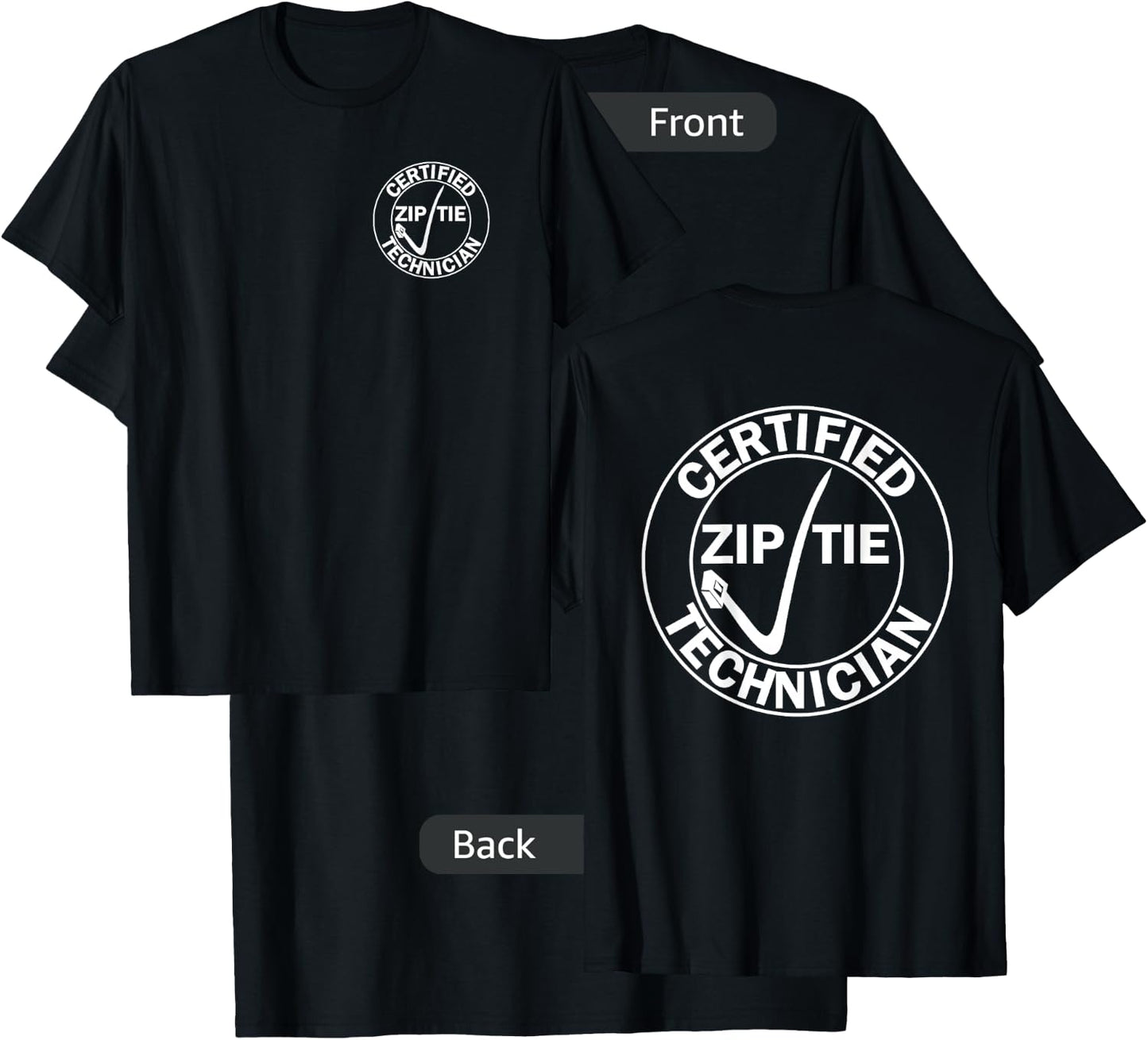 Men's Drifter - Certified zip tie technician XL Navy T-Shirt - T-Shirt | Black