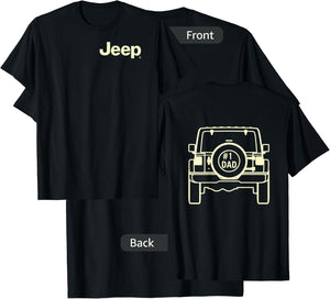Jeep Dad (Front/Back Print) Small T-Shirt - T-Shirt | Black