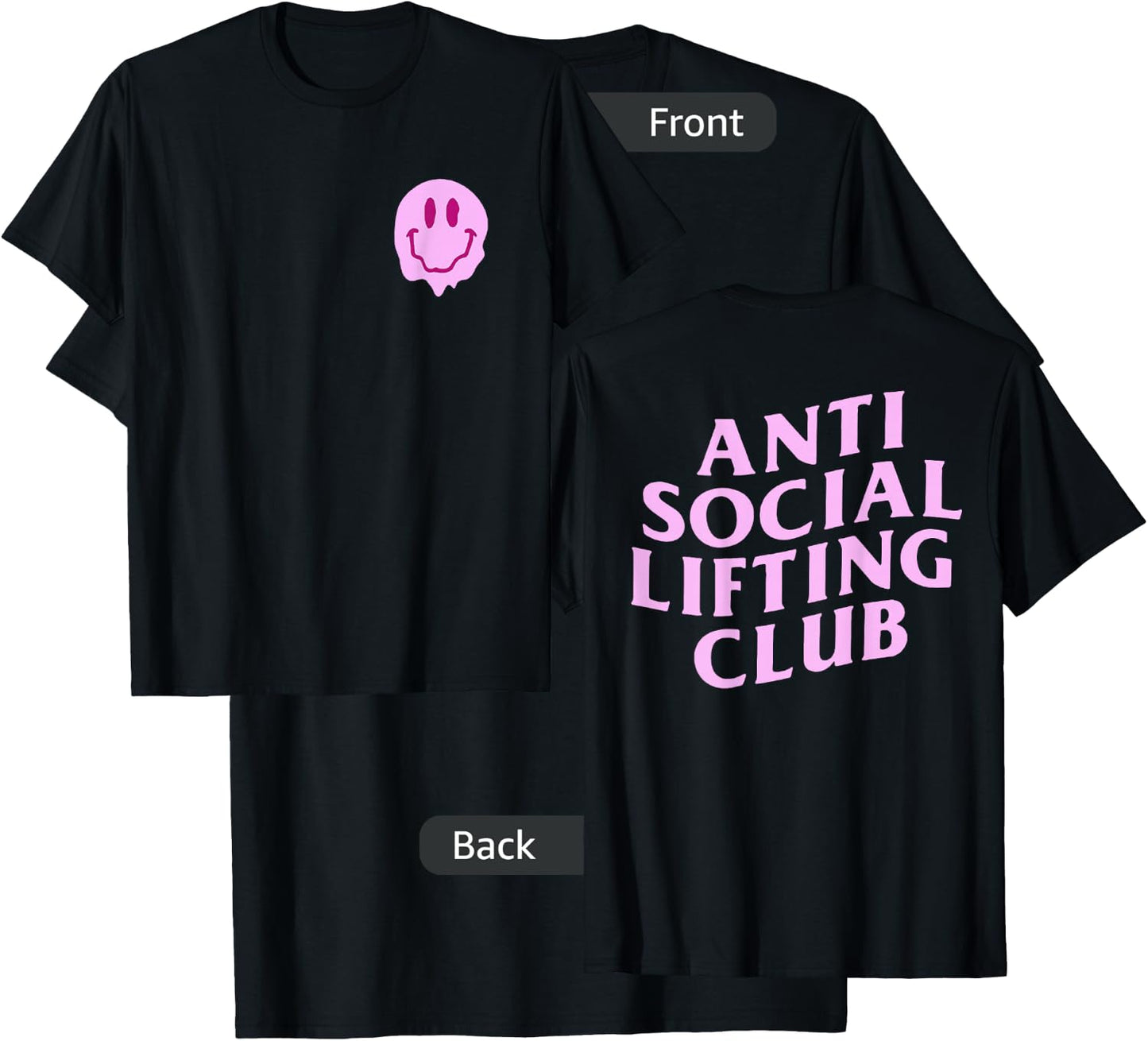 Anti Social Lifting Club - Front and Back T-Shirt - T-Shirt | Black