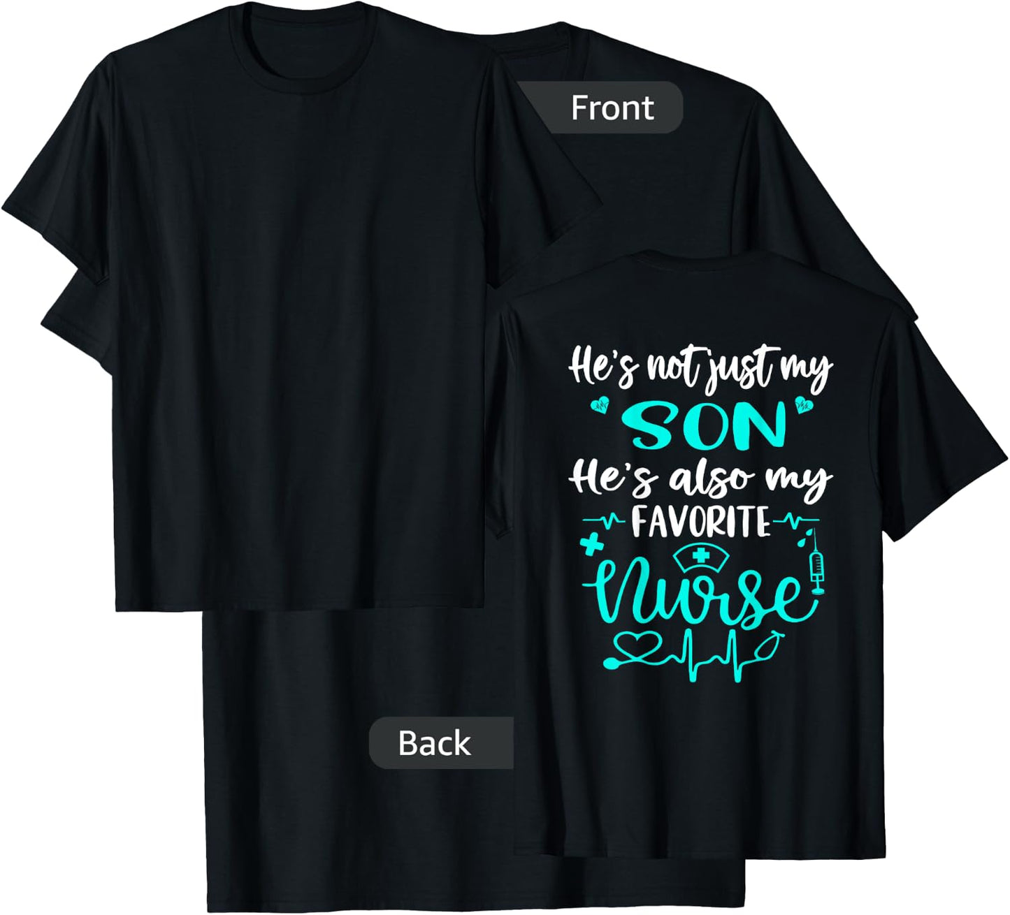 My Son Is A Nurse - Proud Nurse Mom Dad CNA LPN RN Parents T-Shirt - T-Shirt | Black