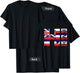 HI Hawaii Islands Hawaiian Flag Beach (On Back) T-Shirt - T-Shirt | Black