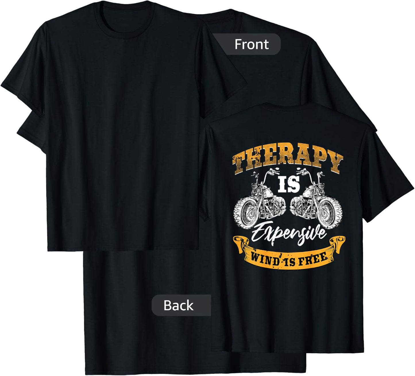 Biker Gear Motorcycle Gifts Image On Back Of Shirt T-Shirt - T-Shirt | Black