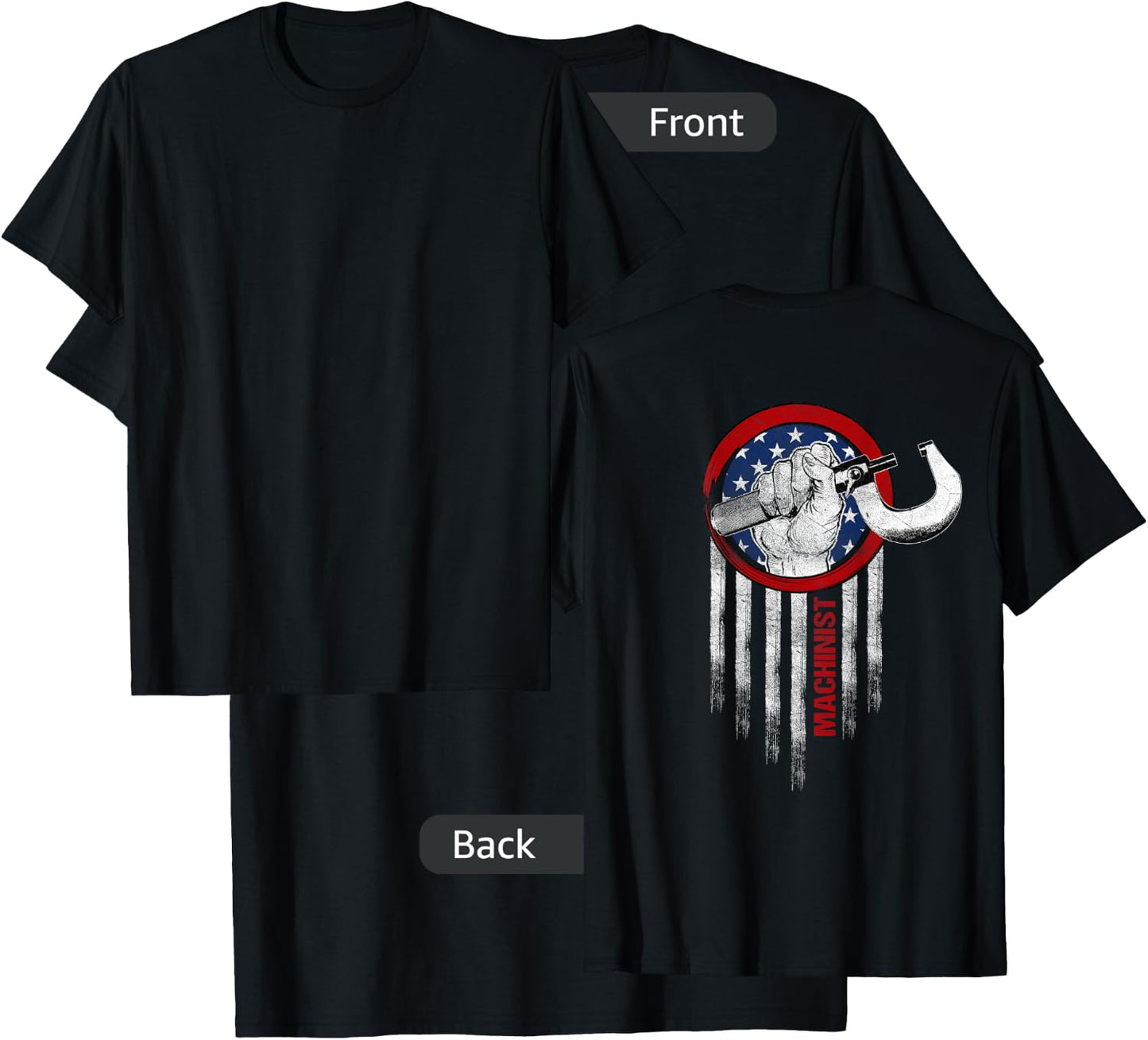Machinist Gifts Design On Back Of Clothing T-Shirt - T-Shirt | Black