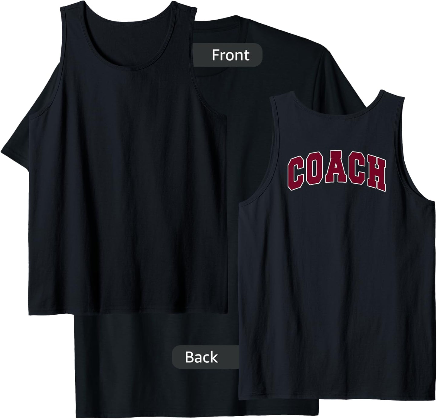 Coach Sports Trainer Vintage Varsity Team Red on the back T-Shirt - T-Shirt | Black