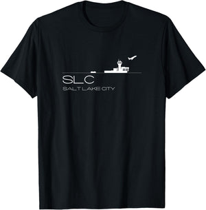 Salt Lake City Airport Code Souvenir Gift SLC T-Shirt - T-Shirt | Black