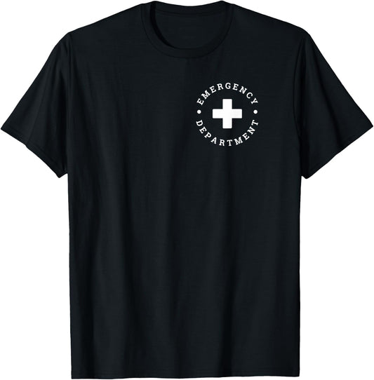 Emergency Department ER Trauma Front and Back Design T-Shirt - T-Shirt | Black