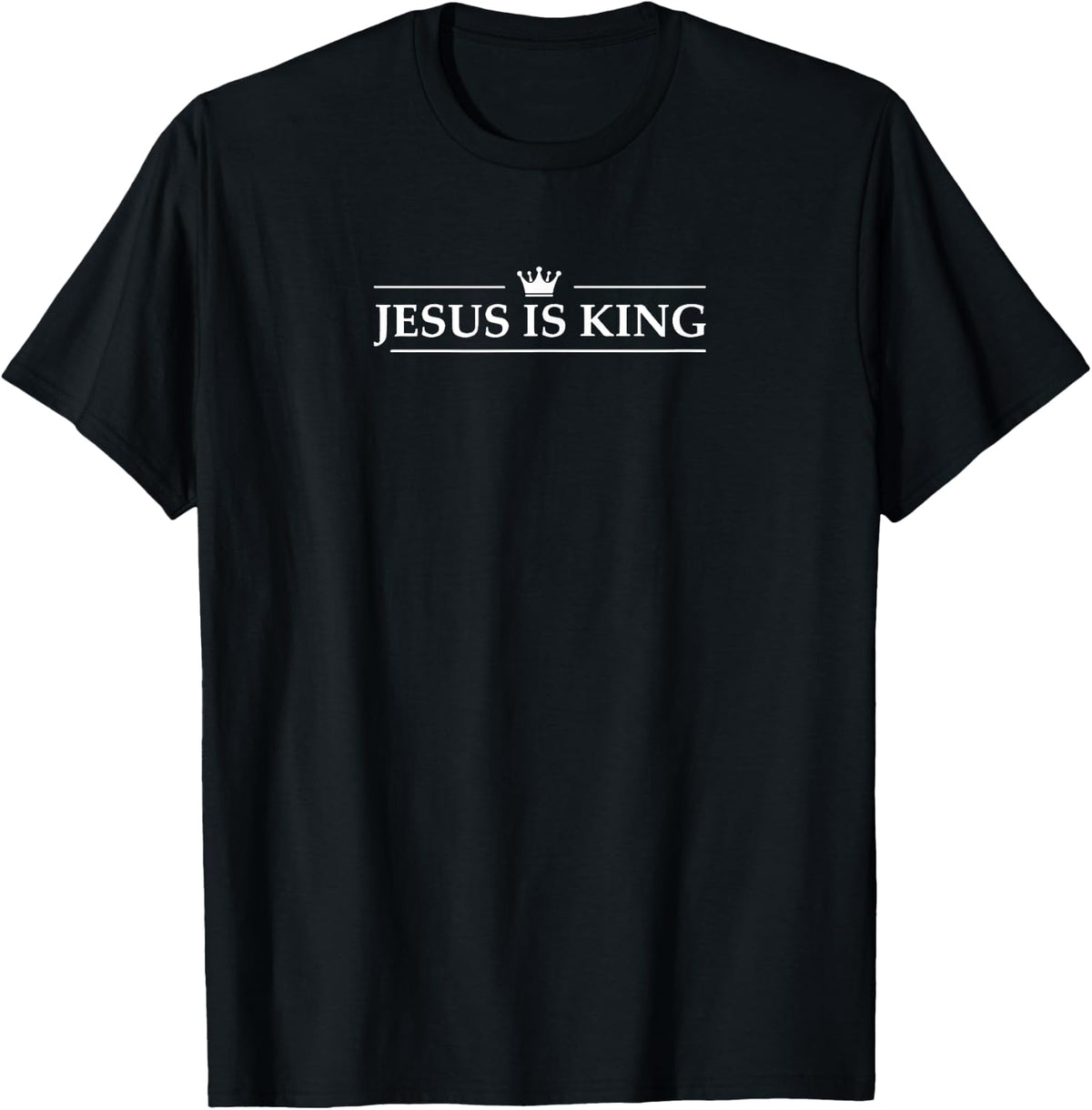 Christian Jesus Is King Design Crown T-Shirt - T-Shirt | Black