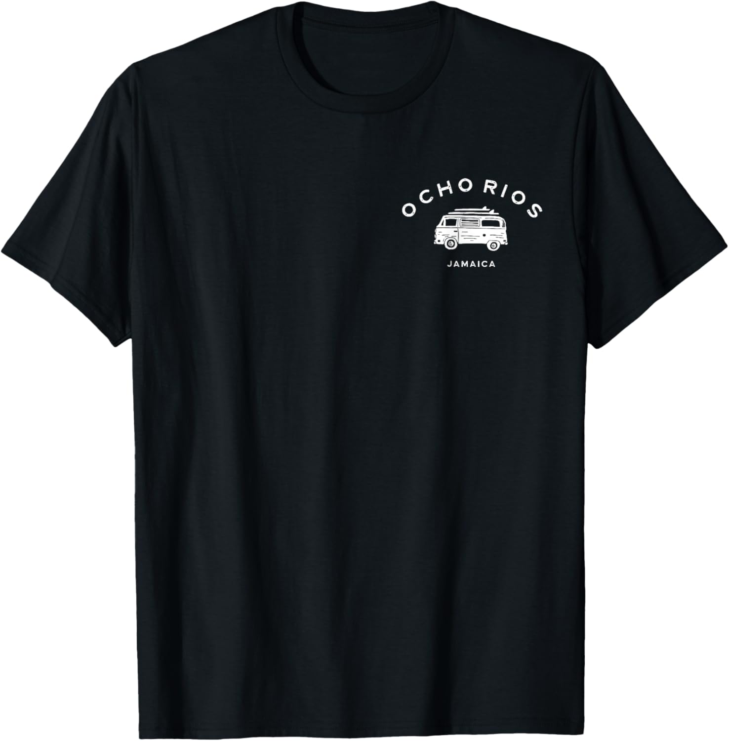 Ocho Rios Jamaica Souvenir Caribbean Vintage Beach Surfer T-Shirt - T-Shirt | Black