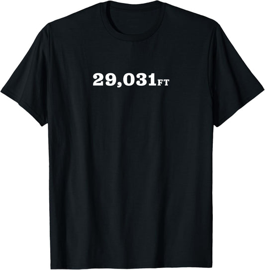 29,031 Ft Height of Everest T-Shirt - T-Shirt | Black
