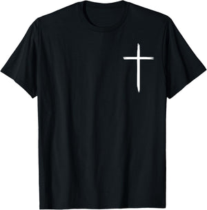 Christian Cross Christians Men Women Jesus Christ Minimal T-Shirt - T-Shirt | Black