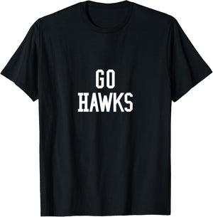 Go Hawks | High School T-Shirt - T-Shirt | Black