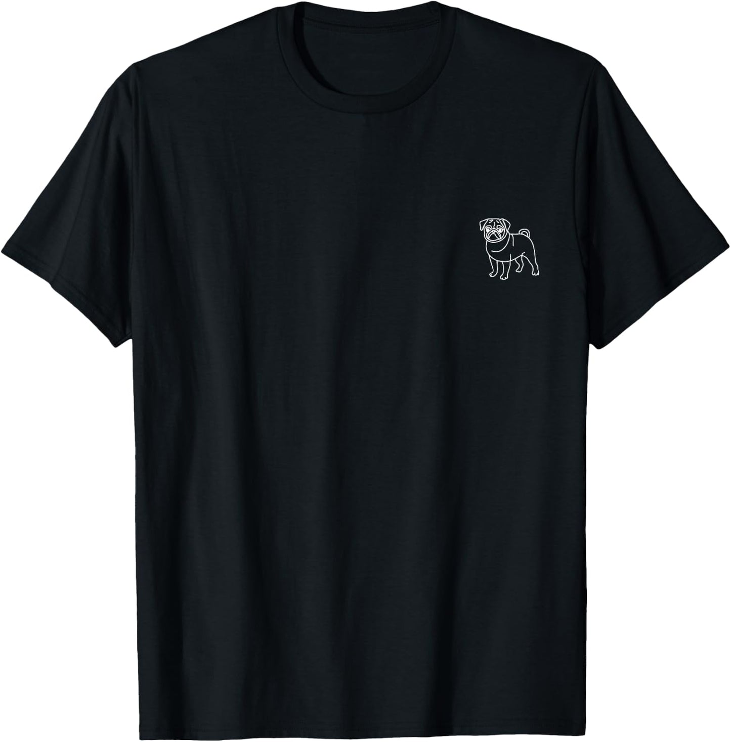 Pug Minimalism Dog T-Shirt - T-Shirt | Black