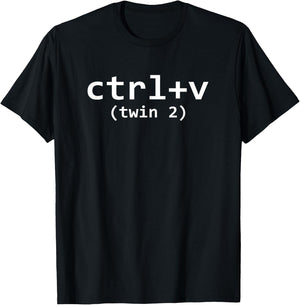 COPY Twin 1 and Twin 2 shirts matching adult & kids funny T-Shirt - T-Shirt | Black