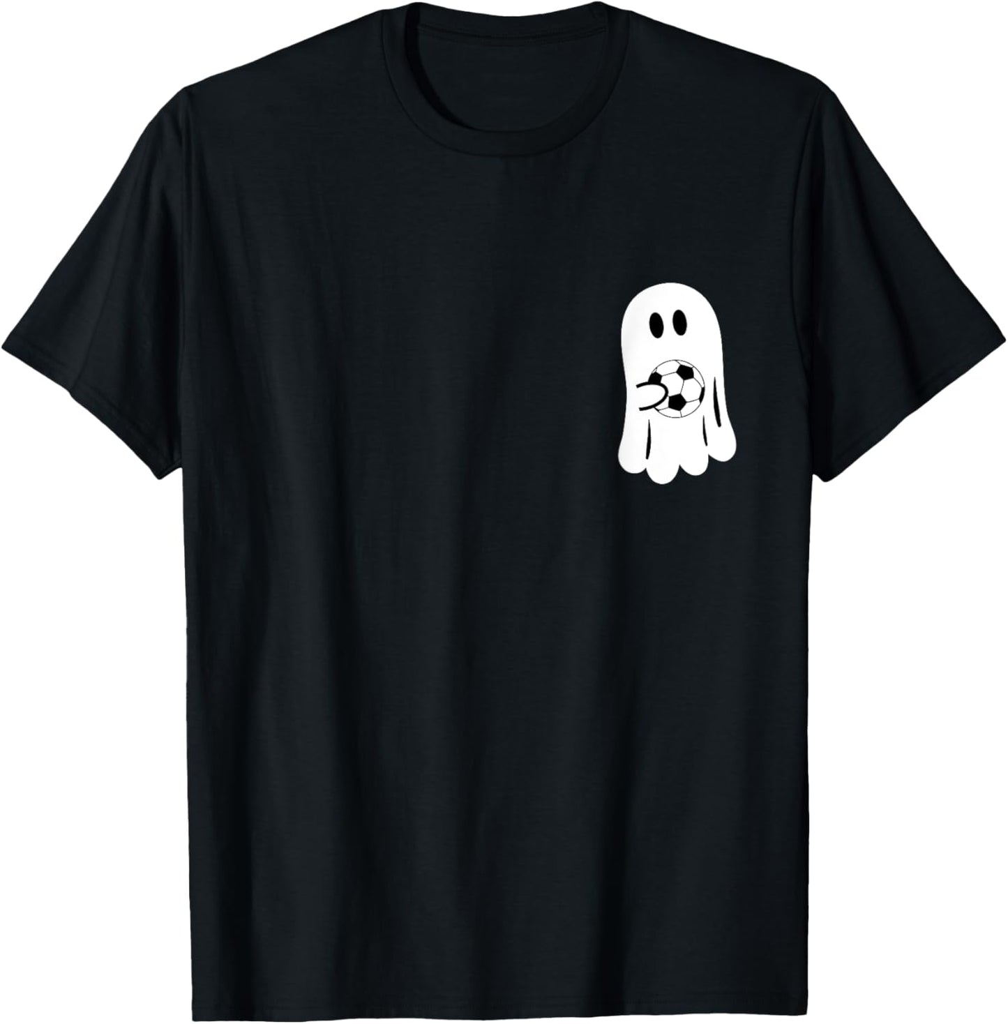Funny Ghost Playing Soccer Ball Halloween Soccer Player T-Shirt - T-Shirt | Black