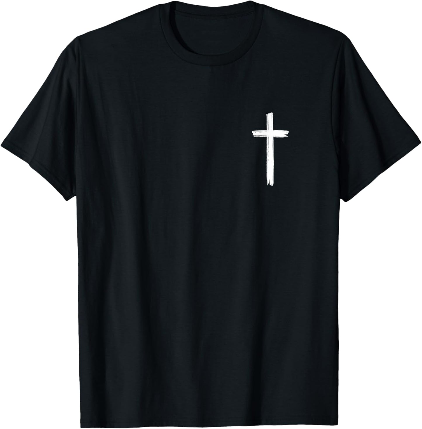 Small Cross Subtle Christian Minimalist Religious Faith T-Shirt - T-Shirt | Black