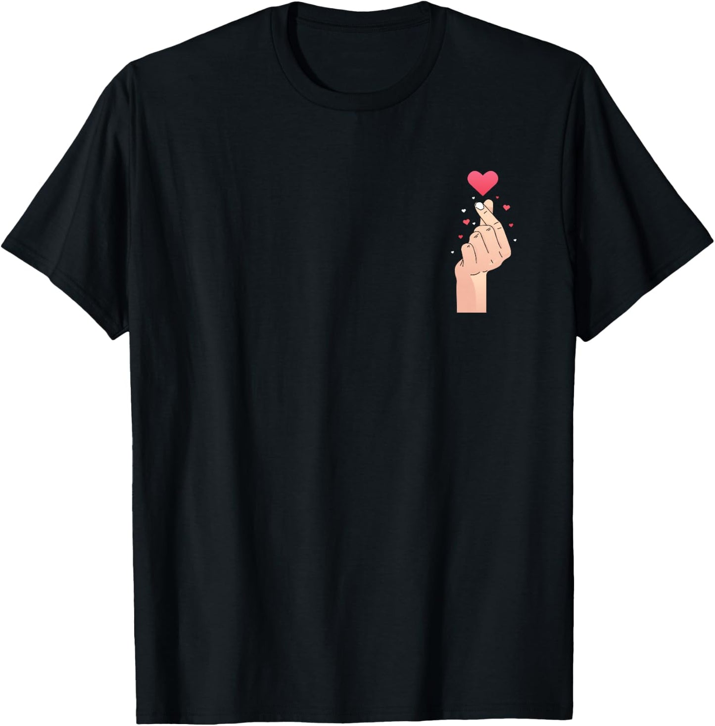 Cute Finger Heart T-Shirt - T-Shirt | Black
