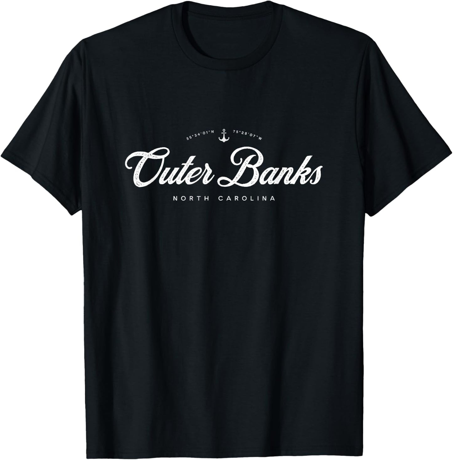 Outer Banks North Carolina Vintage Retro T-Shirt - T-Shirt | Black