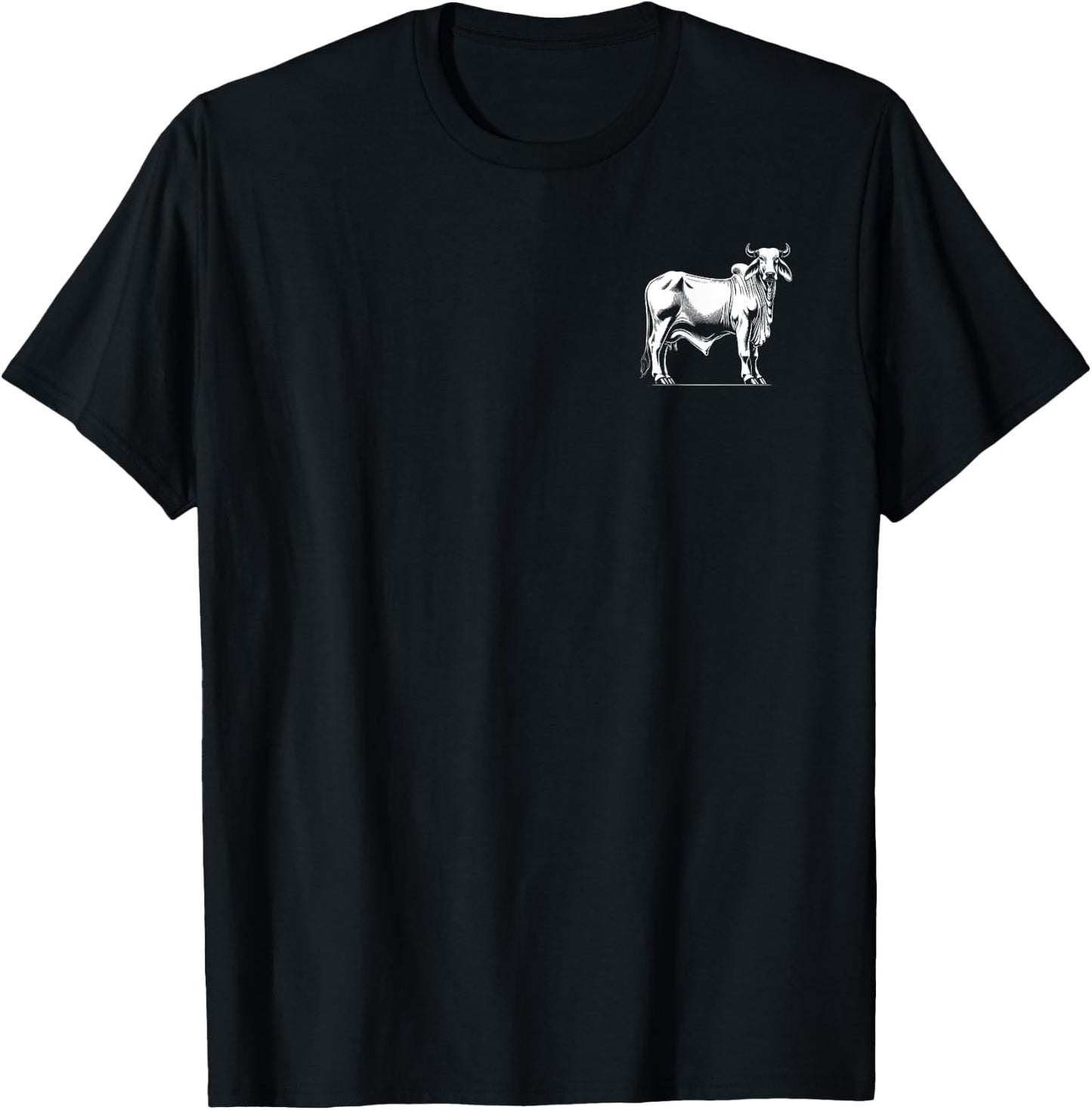 Cow Farmer Breeder - Monochromatic Brahman Cattle T-Shirt - T-Shirt | Black