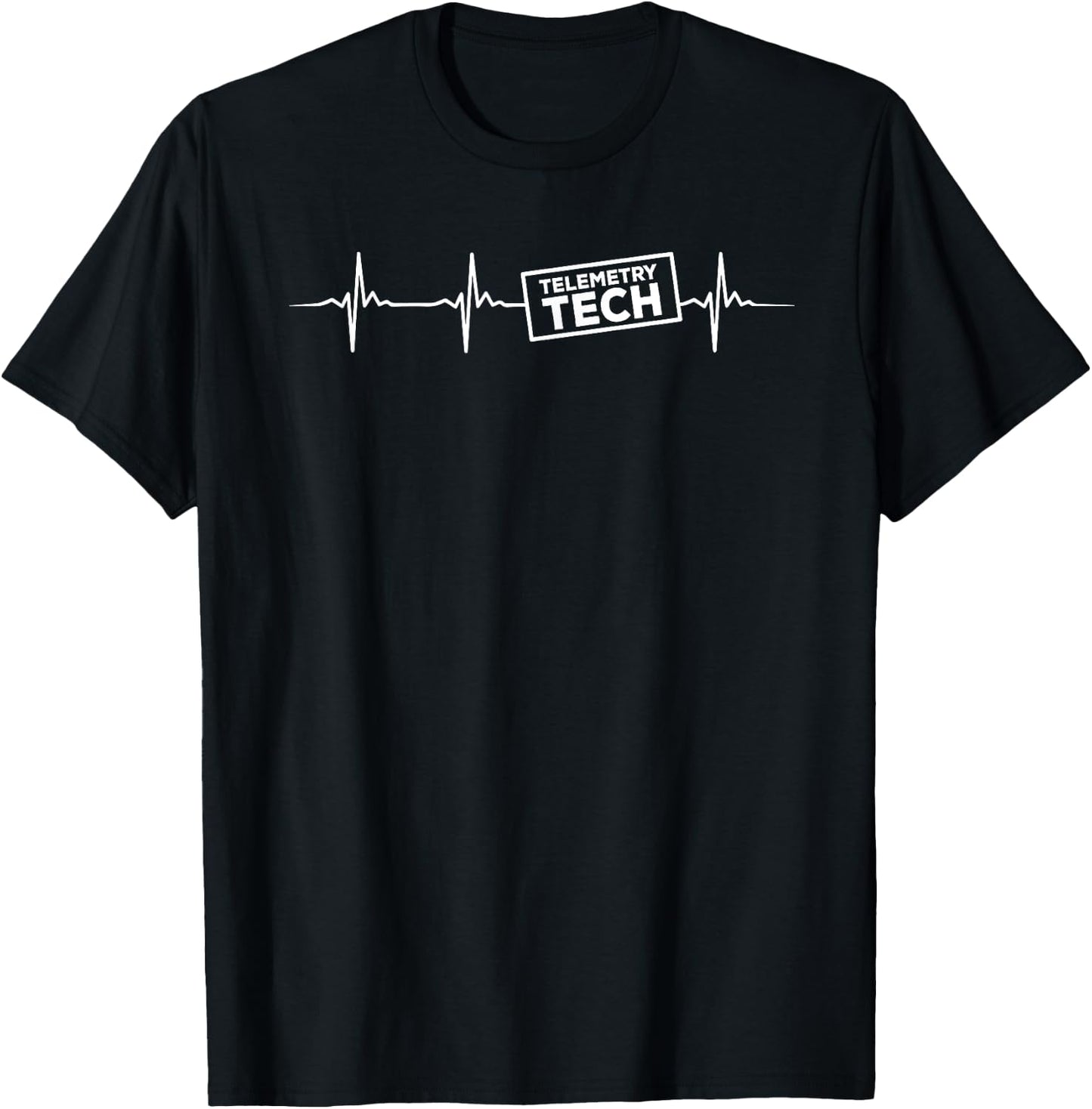 Telemetry Tech Heartbeat Outfit Cardiac Telemetry Technician , Small, Black T-Shirt - T-Shirt | Black