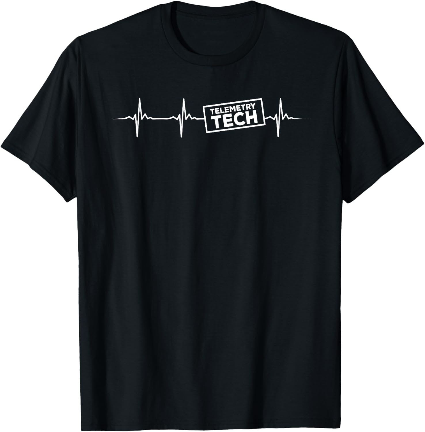 Telemetry Tech Heartbeat Outfit Cardiac Telemetry Technician , Small, Black T-Shirt - T-Shirt | Black