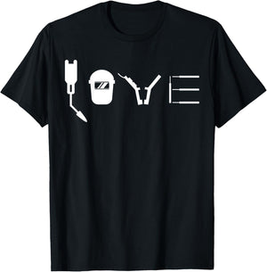 One Of A Kind Love For Welding 11 | Adults & Kids Weder Love Shirt | Black Modern Letter Print T-Shirt - T-Shirt | Black