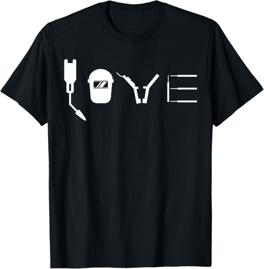 One Of A Kind Love For Welding 11 | Adults & Kids Weder Love Shirt | Black Modern Letter Print T-Shirt - T-Shirt | Black