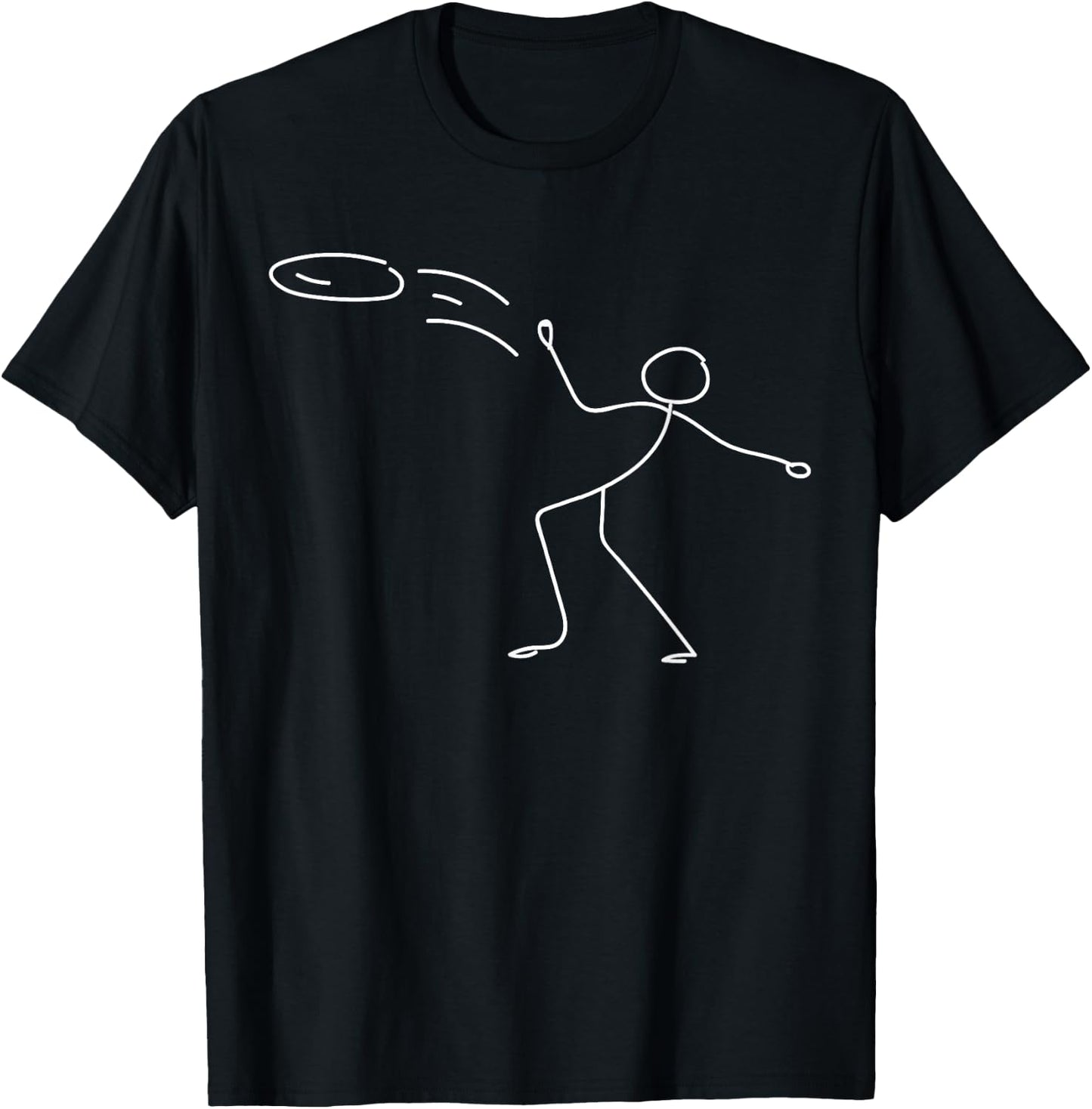 Funny Stickman Disc Golf Player Sports Lover Vintage T-Shirt - T-Shirt | Black