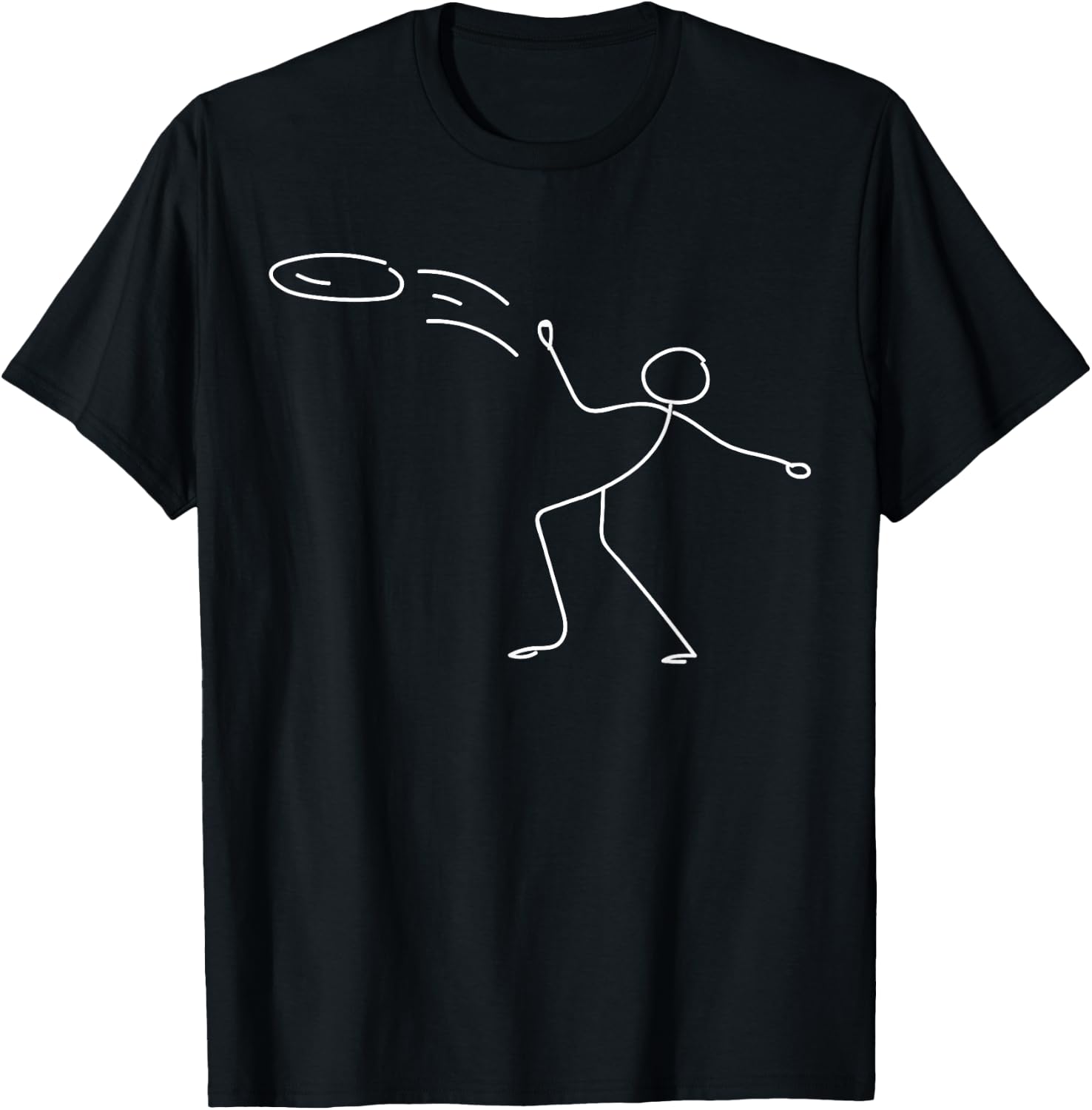 Funny Stickman Disc Golf Player Sports Lover Vintage T-Shirt - T-Shirt | Black