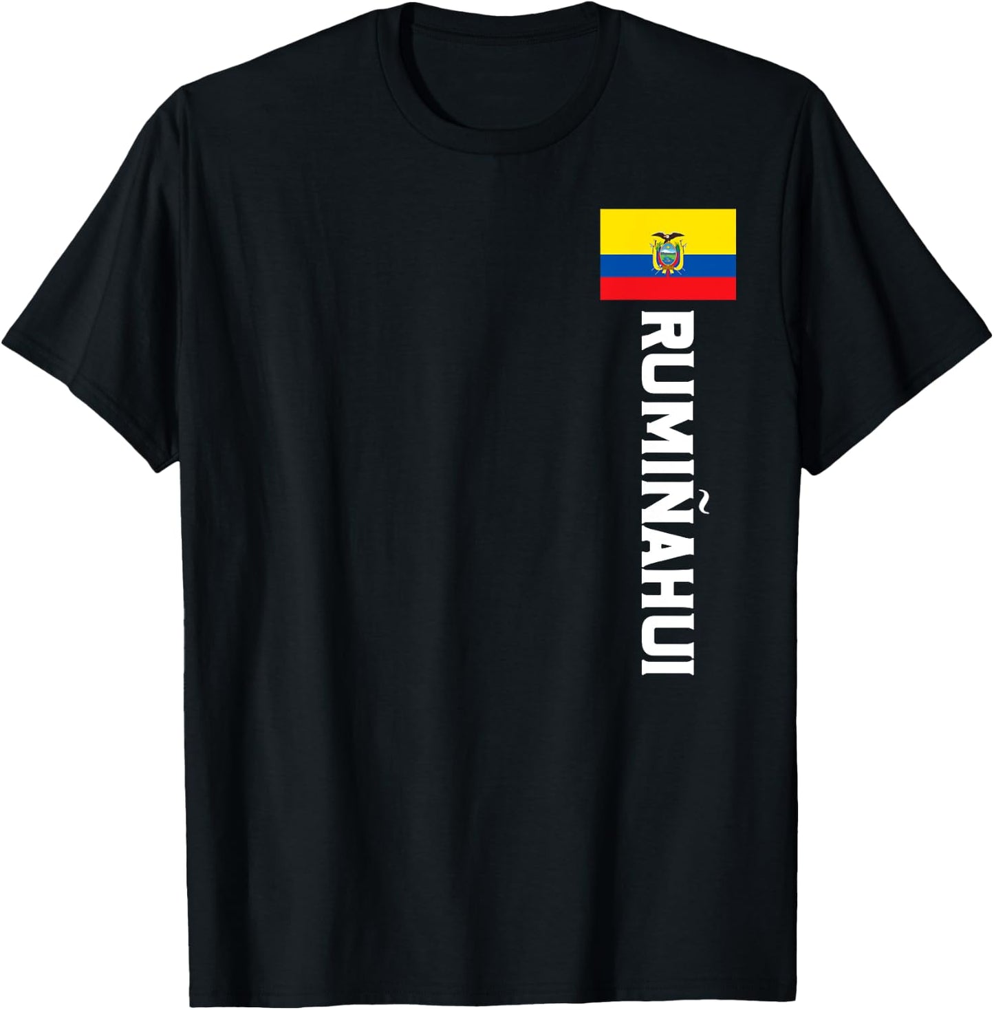 Rumiñahui Ecuador Flag Emblem Escudo Bandera T-Shirt - T-Shirt | Black