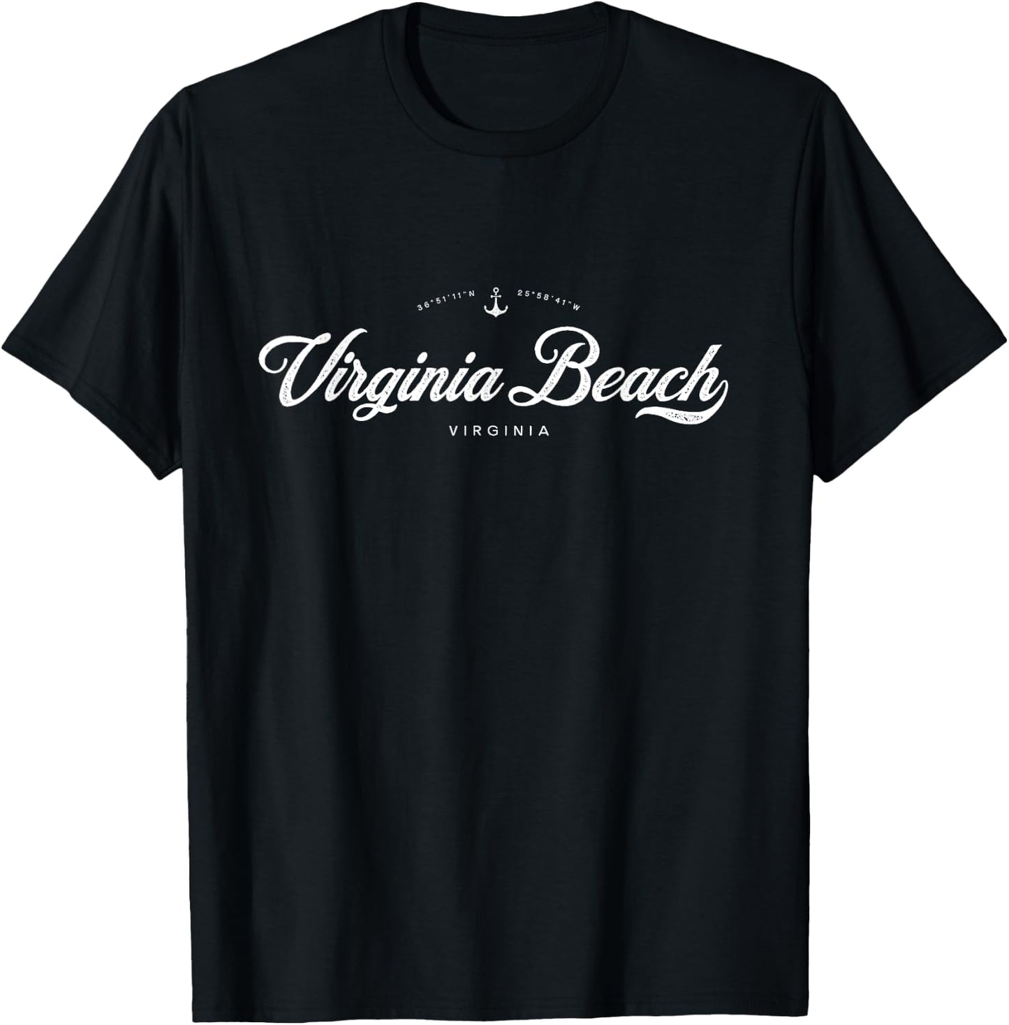 Virginia Beach VA Vintage Retro T-Shirt - T-Shirt | Black
