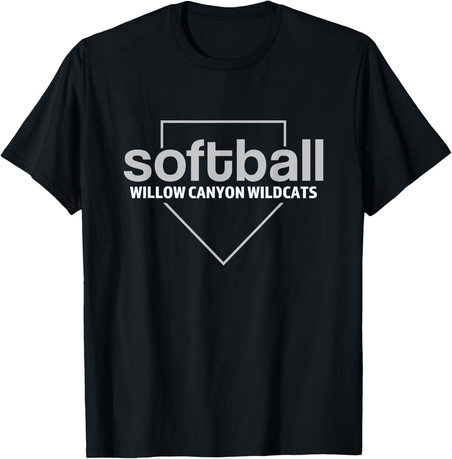 Willow Canyon Wildcats Softball Home Plate T-Shirt - T-Shirt | Black