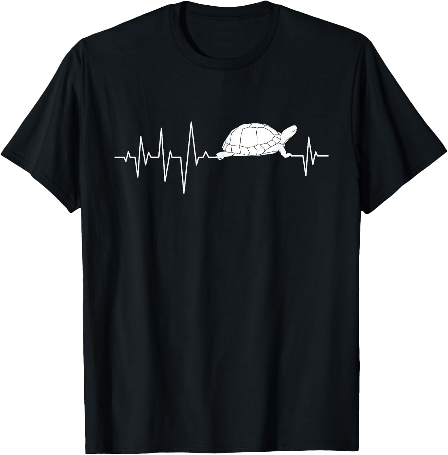 Heartbeat Turtle - Ocean Animal Cute Tortoise T-Shirt - T-Shirt | Black