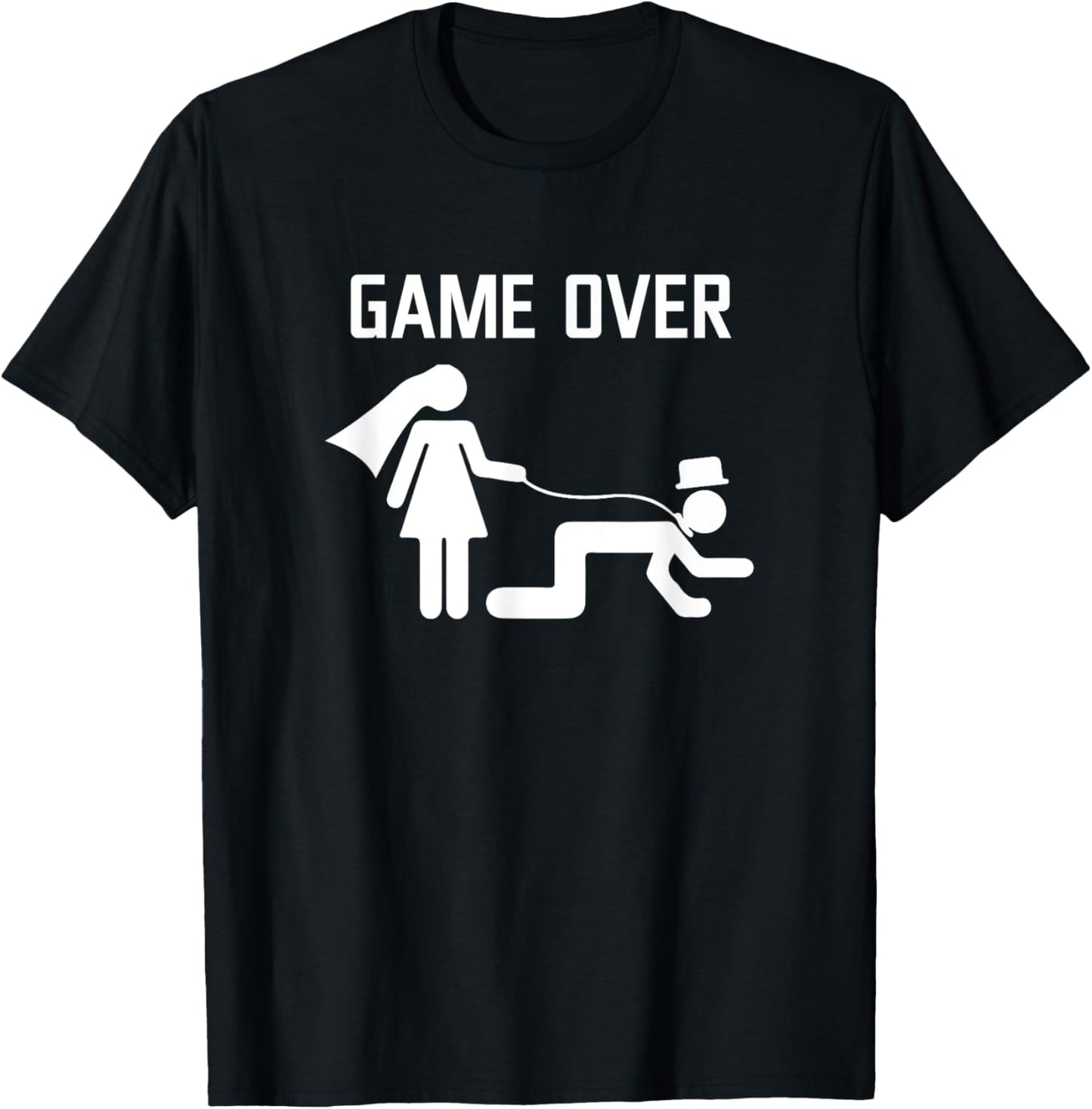 Groom Game Over Bachelor Supplies Party Wedding T-Shirt - T-Shirt | Black